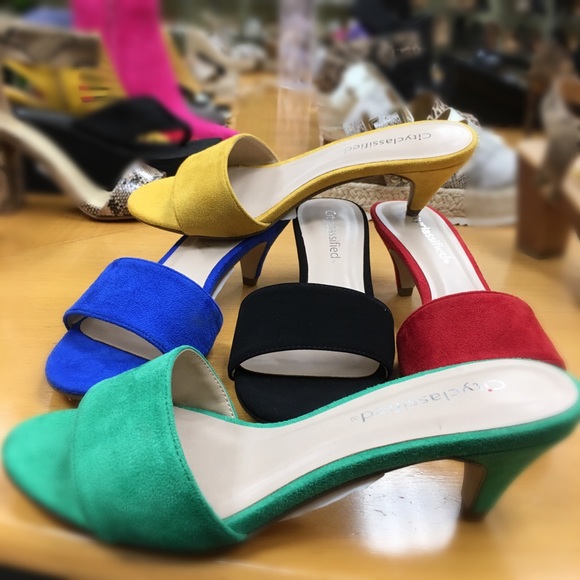 Last 1! City Class Royal Blue Kitten Heel Mule 7 - Picture 8 of 8